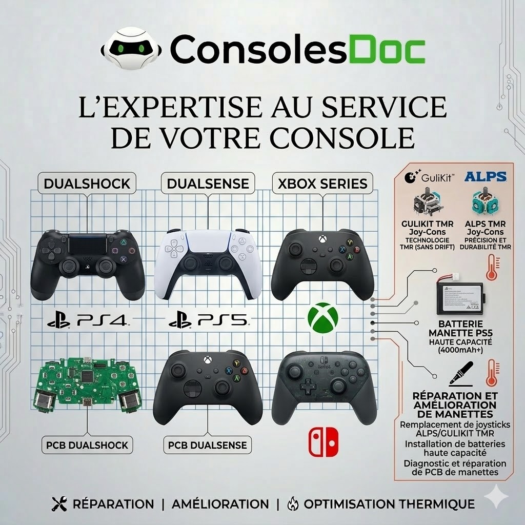 Réparation Manettes Dualsense / Dualshock 4 / Xbox Series