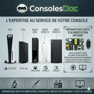 Réparation et Changement du Bloc d'Alimentation (PS4/PS4 Pro, PS5/PS5 Pro, Xbox Series S/X)